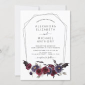 Halloween Autumn Fall Burgundy Wedding Invitation (Front)