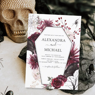 Halloween Autumn Fall Dark Wedding Invitation