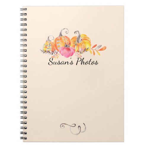 Halloween Autumn Fall Pumpkins Watercolor Paint Notebook