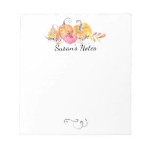 Halloween Autumn Fall Pumpkins Watercolor Paint Notepad
