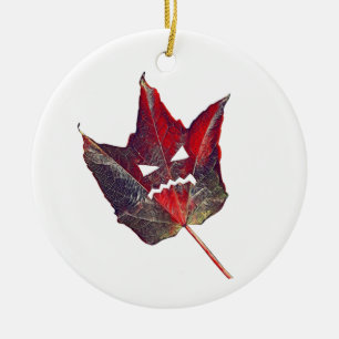Halloween Autumn Foliage Leaf Fall Thanksgiving Ceramic Ornament