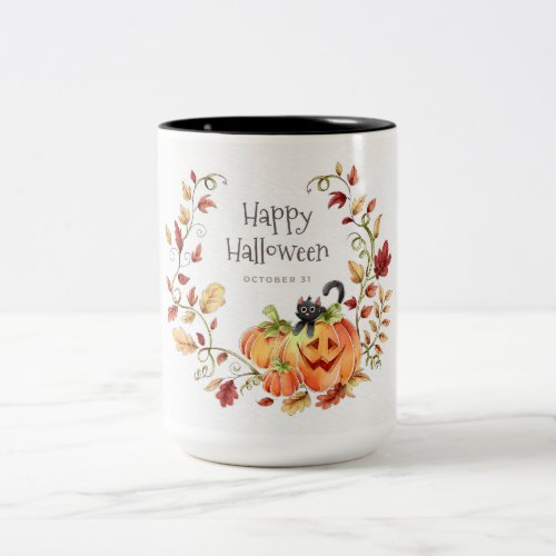 Halloween Autumn Foliage  Two_Tone Coffee Mug