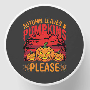 Halloween Autumn Leaves and Pumpkins Please Design Mini Candle Favors