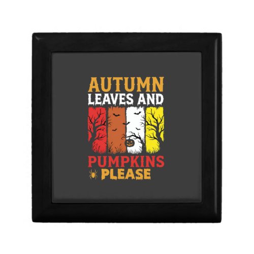 Halloween Autumn Leaves and Pumpkins Vintage Desig Gift Box
