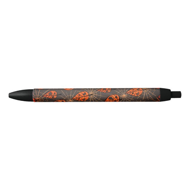 Halloween Autumn Leaves and Spiderwebs Pen (Front)