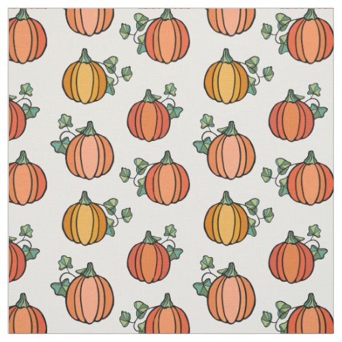Halloween Autumn Orange Pumpkin Pattern Fabric