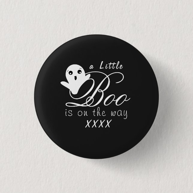 Halloween Baby Announcement Button (Front)