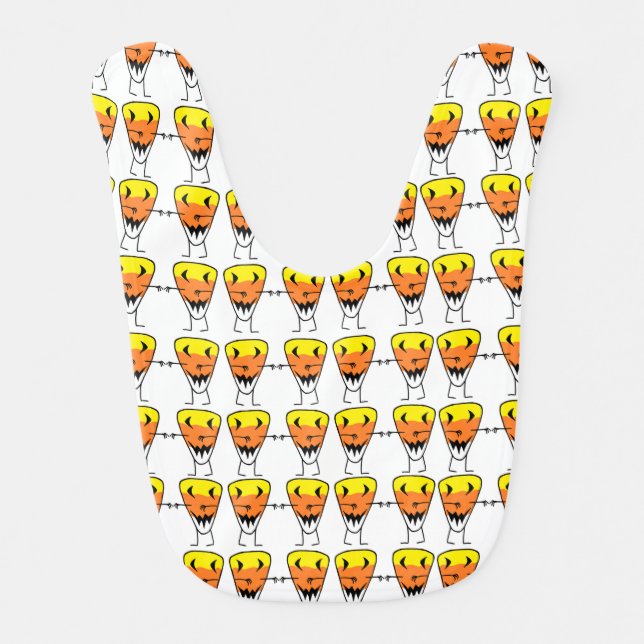 Halloween Baby Bib with Candy Corn Zombies  (Front)
