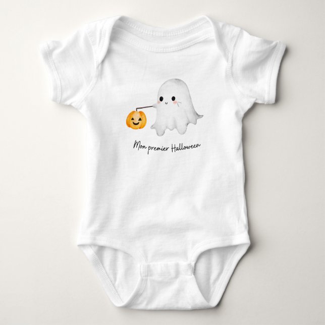 Halloween baby body - cute ghost bodysuit (Front)