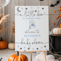 Halloween baby boy ghost baby shower welcome sign