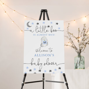 Halloween baby boy ghost baby shower welcome sign