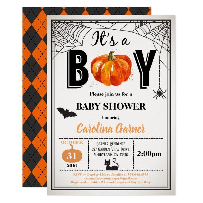 halloween baby boy shower invitation. it's a boy invitation  zazzle