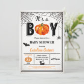 Halloween baby boy shower invitation. It's a boy Invitation (Standing Front)