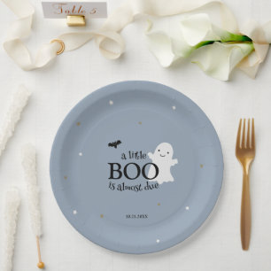 Halloween Baby Boy Shower Paper Plates
