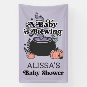 Halloween Baby Brewing Baby Shower Welcome Banner