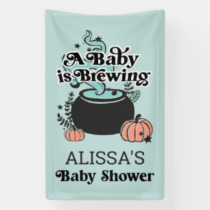 Halloween Baby Brewing Baby Shower Welcome Banner