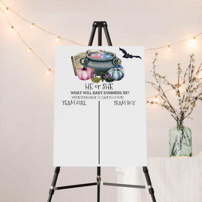 Halloween Baby Brewing Gender Reveal  Voting  Foam Board (In Situ (Stand))