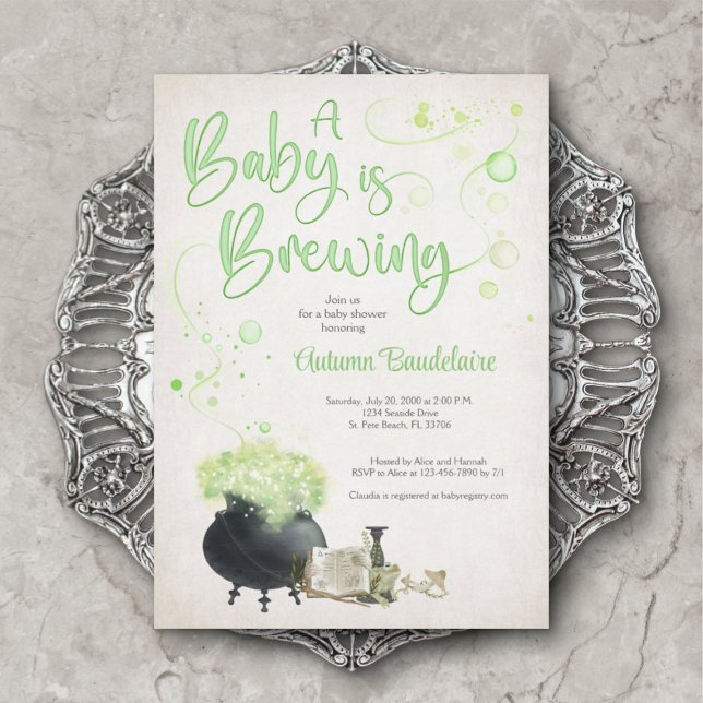 Halloween Baby Brewing Shower Invitation (Creator Uploaded)