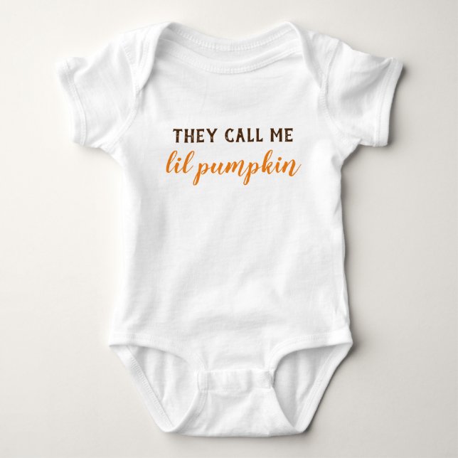 Halloween Baby Clothes They Call Me Lil Pumpkin Bodysuit (Front)