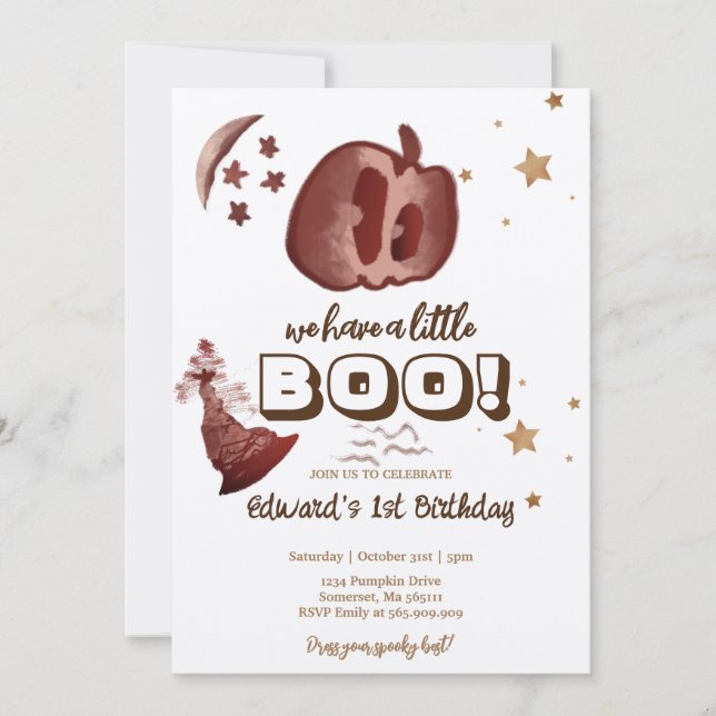 Halloween baby first birthday invitation (Front)