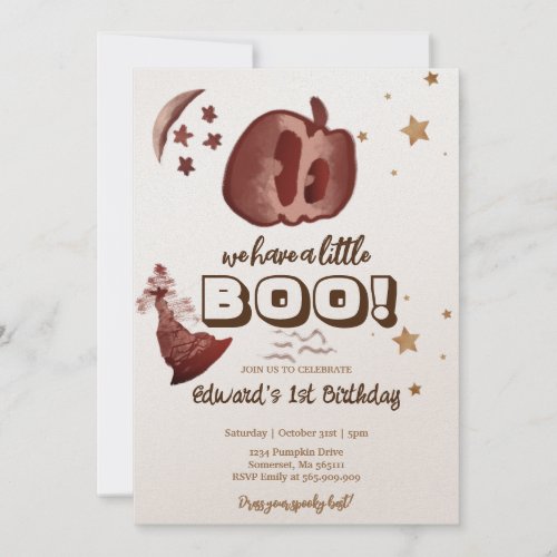 Halloween baby first birthday invitation