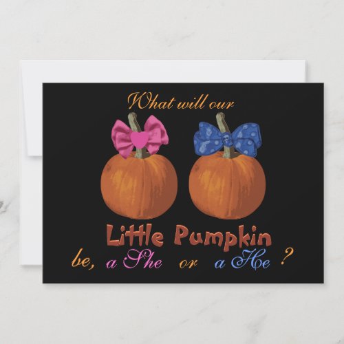 Halloween Baby Gender Reveal Invitations