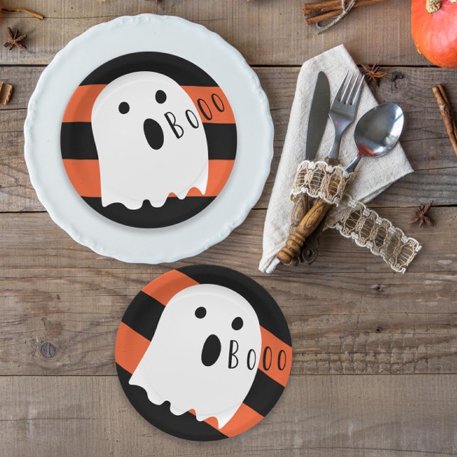 Halloween Baby Ghost Boo Paper Plates (Creator Uploaded)