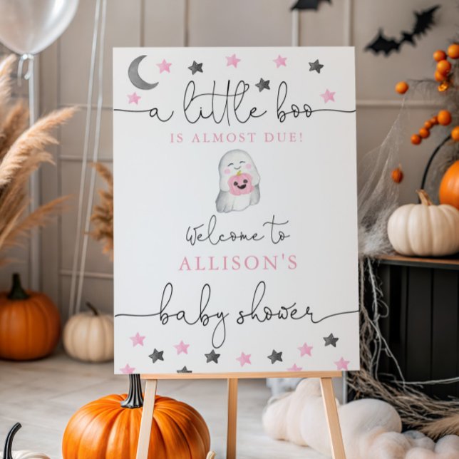 Halloween baby girl ghost baby shower welcome sign (Creator Uploaded)