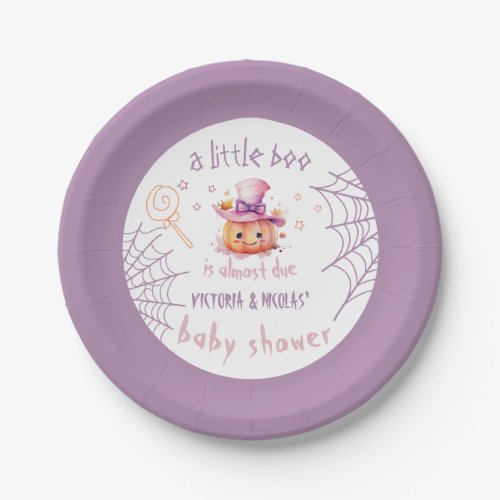 Halloween Baby Girl Shower Paper Plates