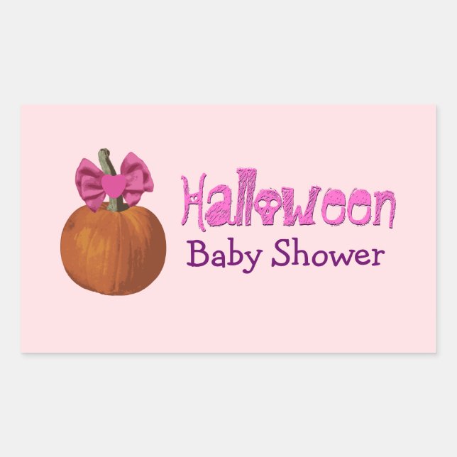 Halloween Baby Girl Shower Stickers (Front)