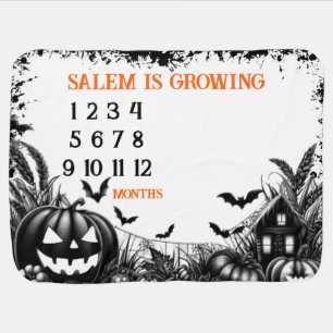 Halloween Baby Growing Milestones Blanket
