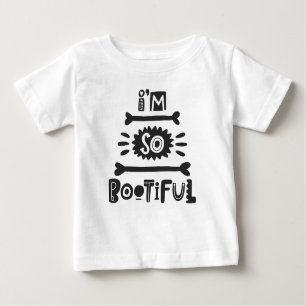 Halloween Baby I'm So Bootiful Modern Typography Baby T-Shirt