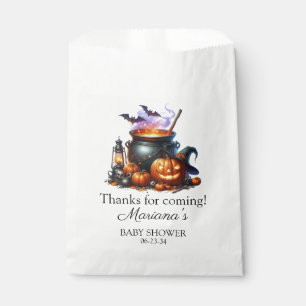 Halloween Baby is Brewing Baby Shower Favor Bag