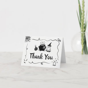 Halloween Baby is Brewing Baby Shower Letterpress Thank You Card