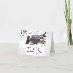 Halloween Baby is Brewing Baby Shower Letterpress Thank You Card