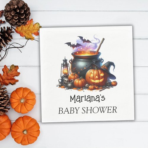 Halloween Baby is Brewing Baby Shower Napkins