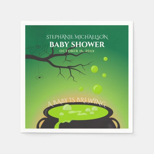 Halloween Baby is Brewing Baby Shower Napkins