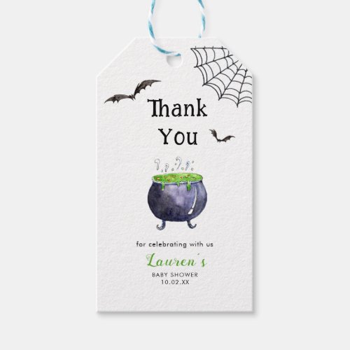 Halloween Baby is brewing Baby Shower Thank you  Gift Tags