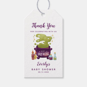 Halloween Baby Is Brewing Baby Shower Thank You Gift Tags
