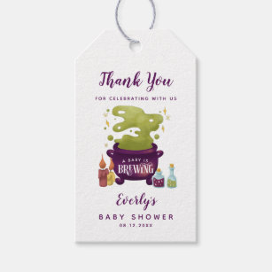 Halloween Baby Is Brewing  Baby Shower Thank You Gift Tags