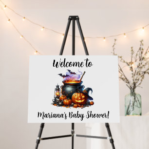 Halloween Baby is Brewing Baby Shower Welcome Foam Board