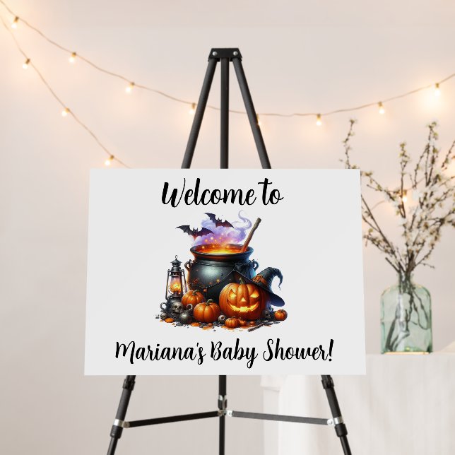 Halloween Baby is Brewing Baby Shower Welcome Foam Board (In Situ (Stand))