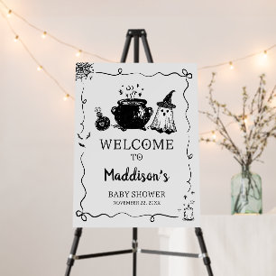 Halloween Baby is Brewing Baby Shower Welcome Sign