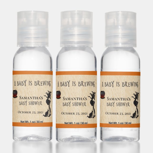 Halloween Baby is Brewing Shower Witch Hand Sanitizer (Set)