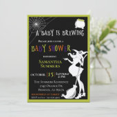 Halloween Baby is Brewing Witch Baby Shower Invitation (Standing Front)