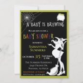 Halloween Baby is Brewing Witch Baby Shower Invitation (Front)