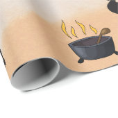 Halloween Baby Is Brewing Witch Shower Orange Wrapping Paper (Roll Corner)