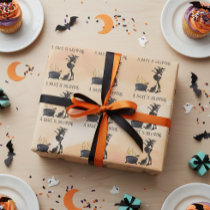 Halloween Baby Is Brewing Witch Shower Orange Wrapping Paper