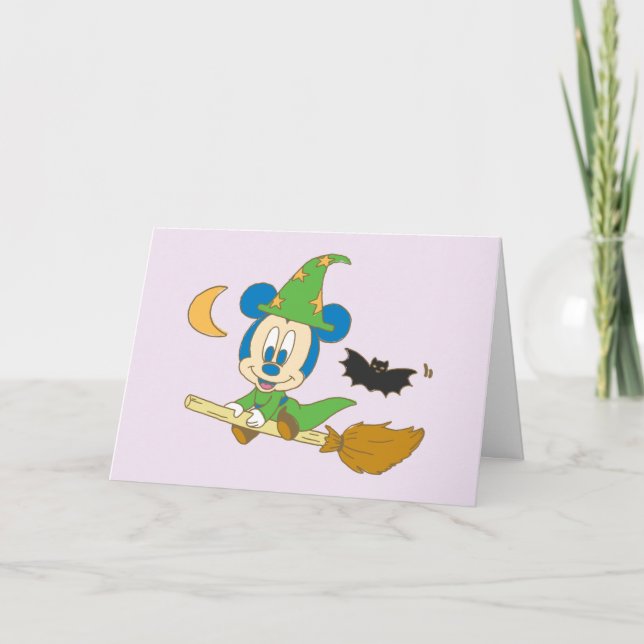 Halloween Baby Mickey Witch Card (Front)