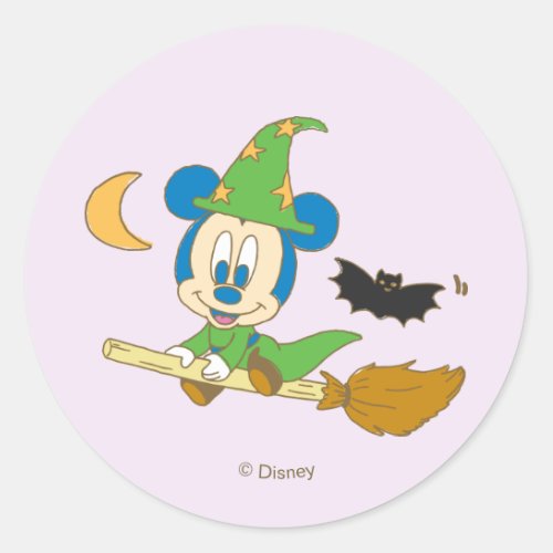 Halloween Baby Mickey Witch Classic Round Sticker